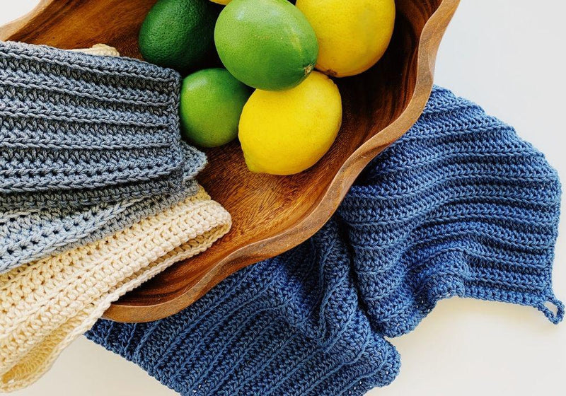Crochet Dish Towel in kitchen