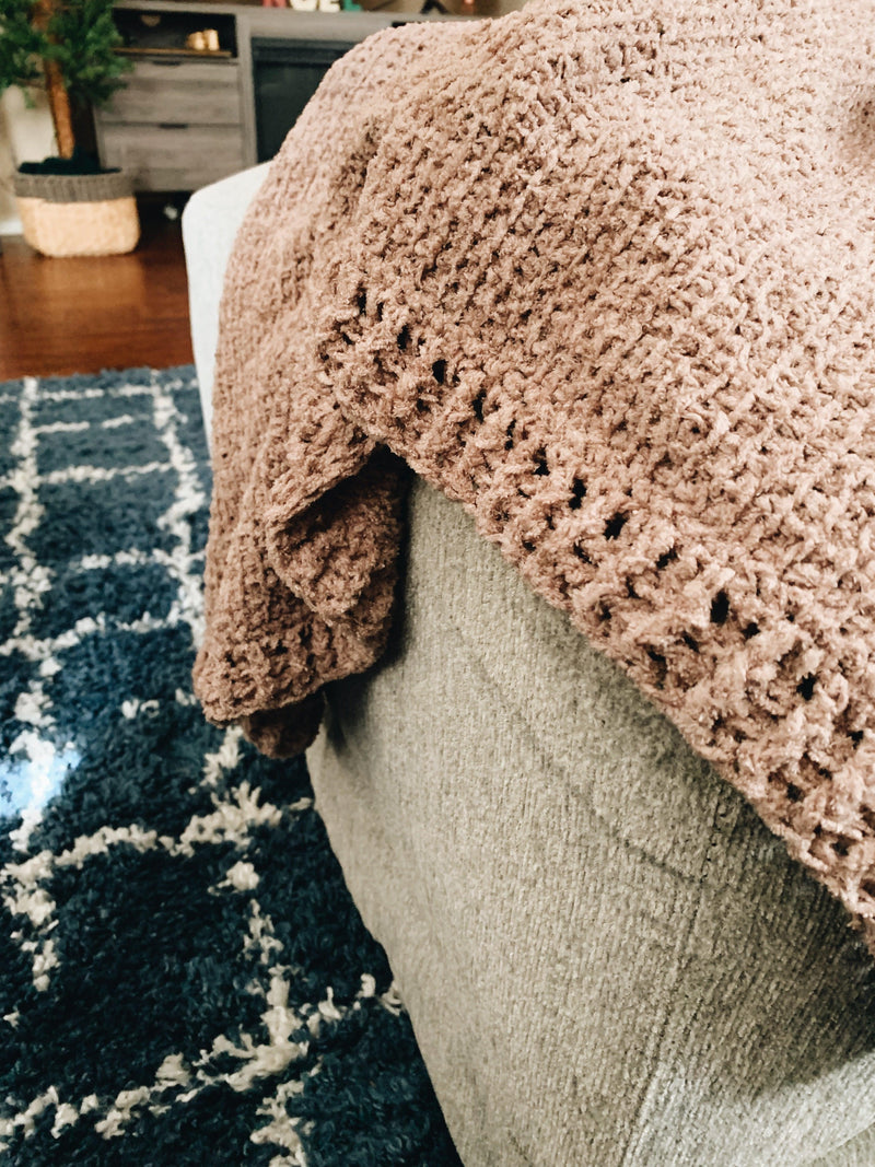 Chenille Yarn Crochet Pattern - The Logan Blanket - I Can Crochet That