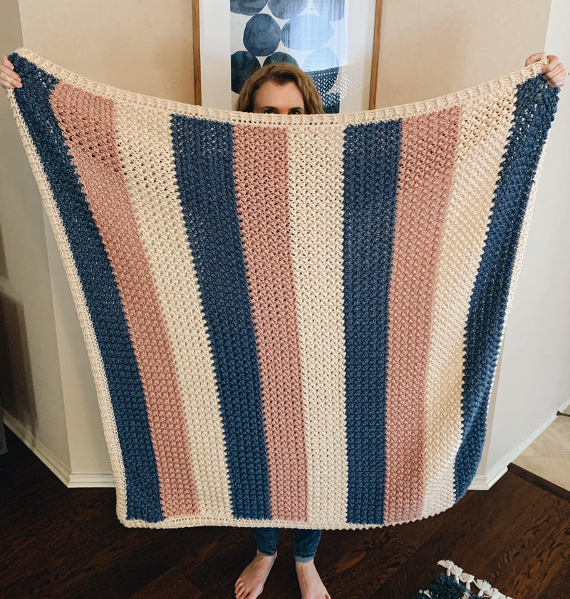 Striped Crochet Baby Blanket Pattern