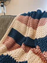 Crochet Baby Blanket Pattern with ribbing