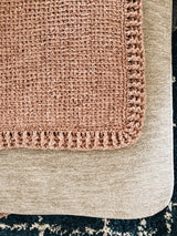 Easy Tunisian Crochet Blanket Pattern with ribbed border